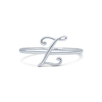 Initial Z Alphabet Letter Name Monogram New Fashion Band Ring